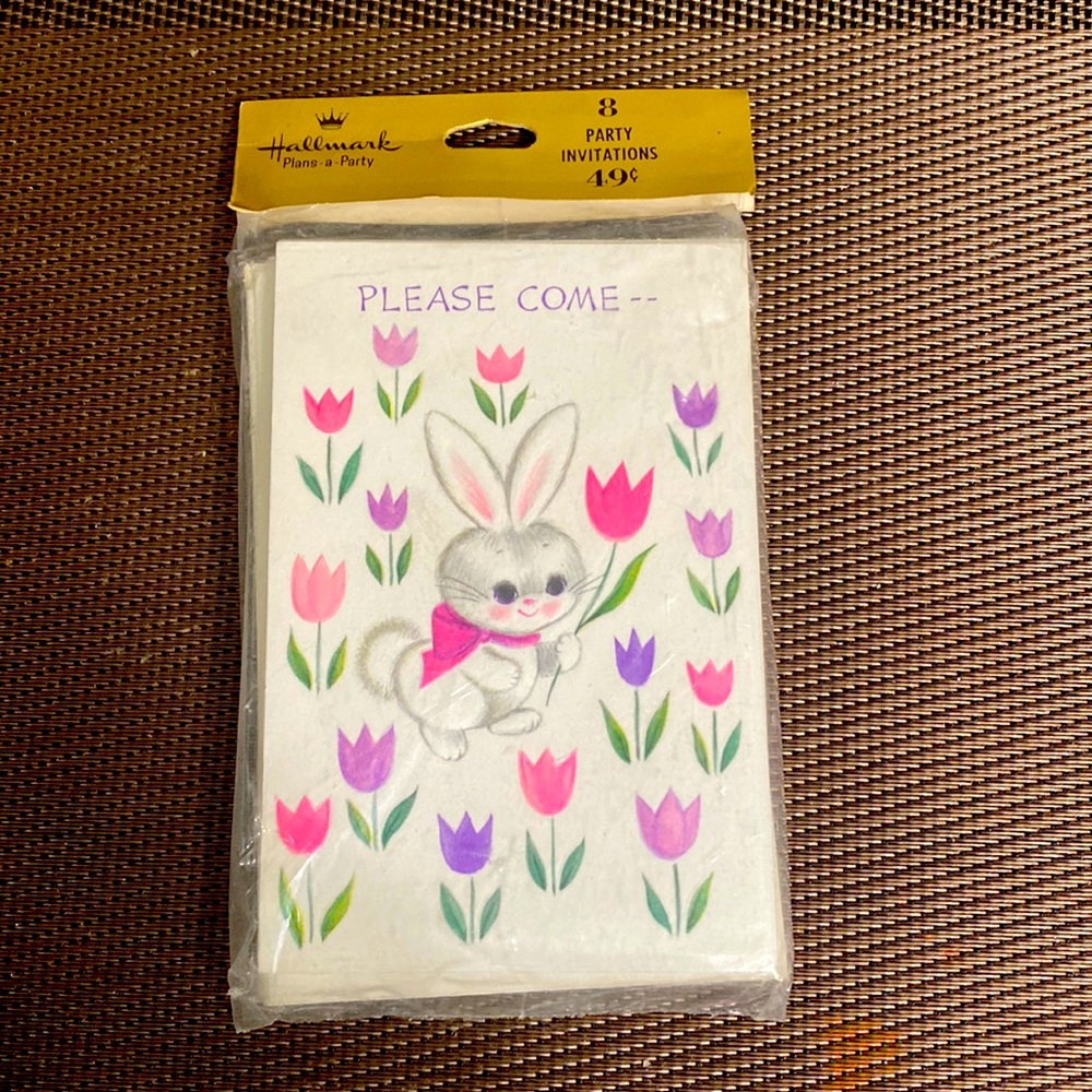 Vintage Hallmark party invitations Easter bunny